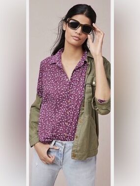Anthropologie Maeve Calico Floral Buttondown